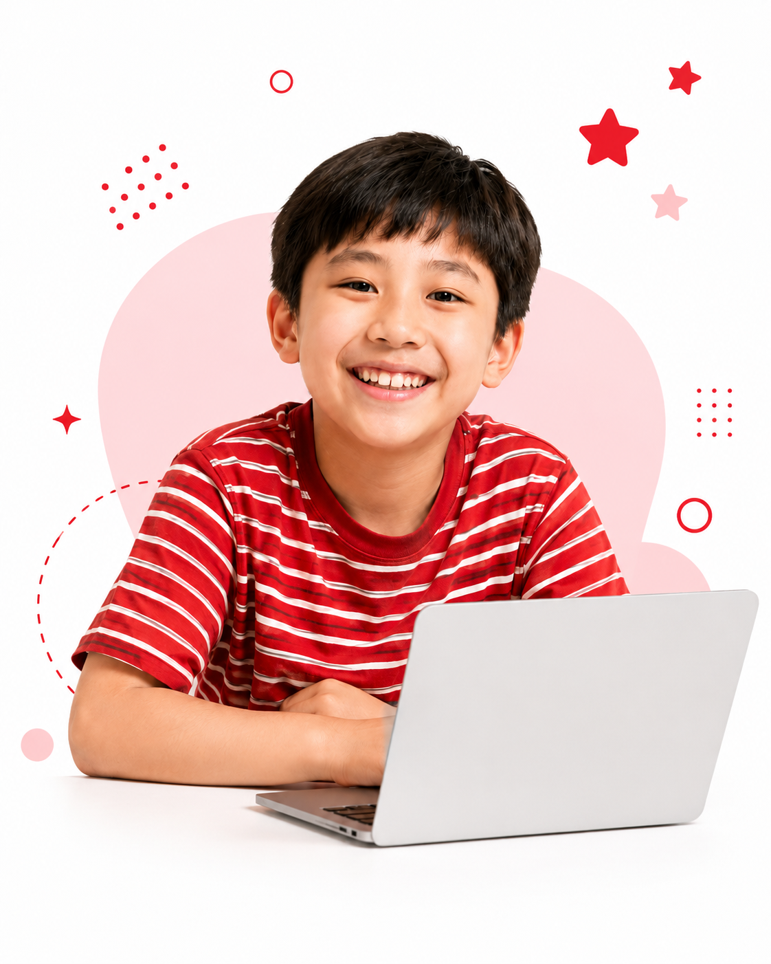 Young child aged 8 learning block programming coding and robot creation